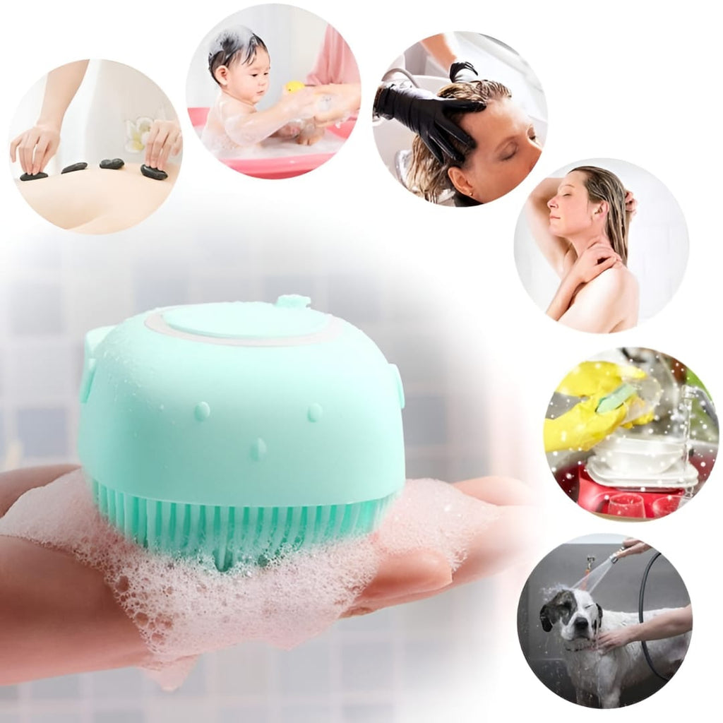 2-in-1 Silicone Bath Brush & Back Scrubber Combo Deal | Body Massage Bath Brush + Silicone Back Scrubber Belt