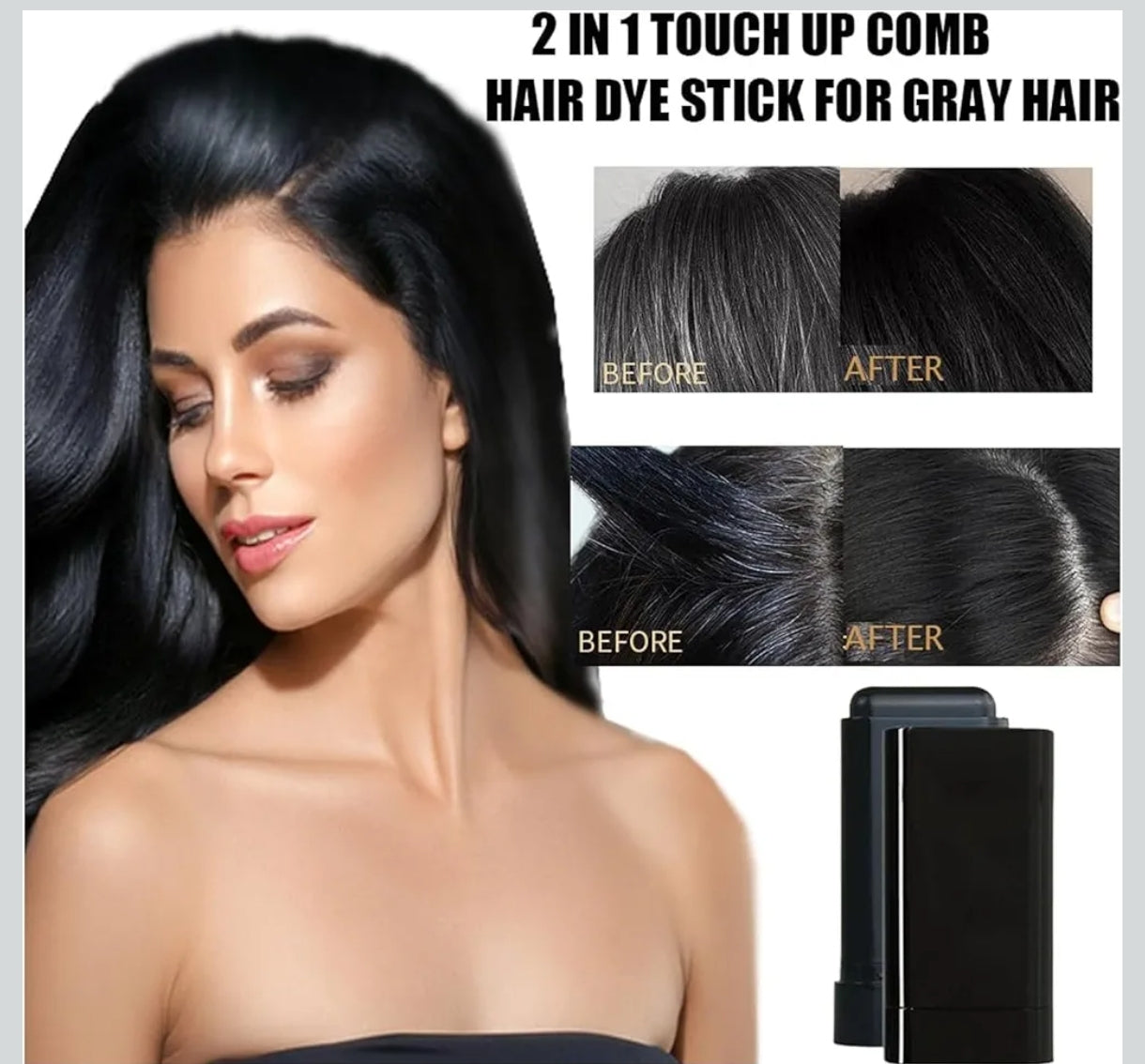 Hair Color Stick Instant Root Touch-Up - Portable Solution For Quick And Easy Gray Hair Coverage And Temporary Root Concealing - 20g
