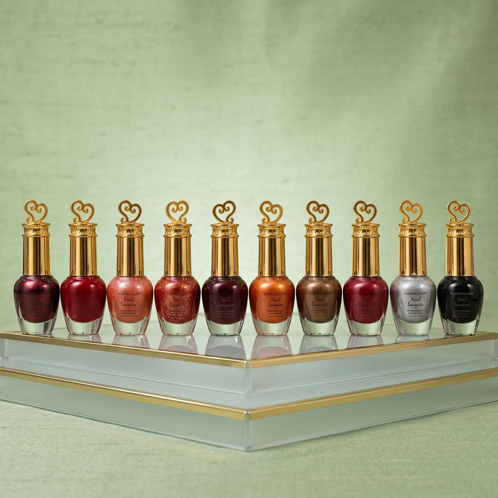 KleanColor Heart-Cap Metallic & Glitter Nail Lacquer Set (10 Pcs) - Random Color