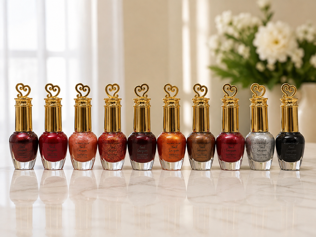 KleanColor Heart-Cap Metallic & Glitter Nail Lacquer Set (10 Pcs) - Random Color