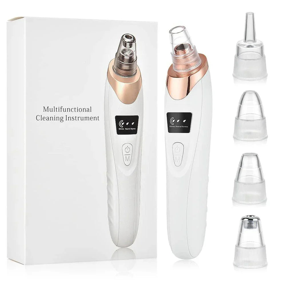 5in1 Blackhead Remover Machine Rechargeable | Face Vacuum Derma Suction With 5 Heads | Blackhead Removing Machine