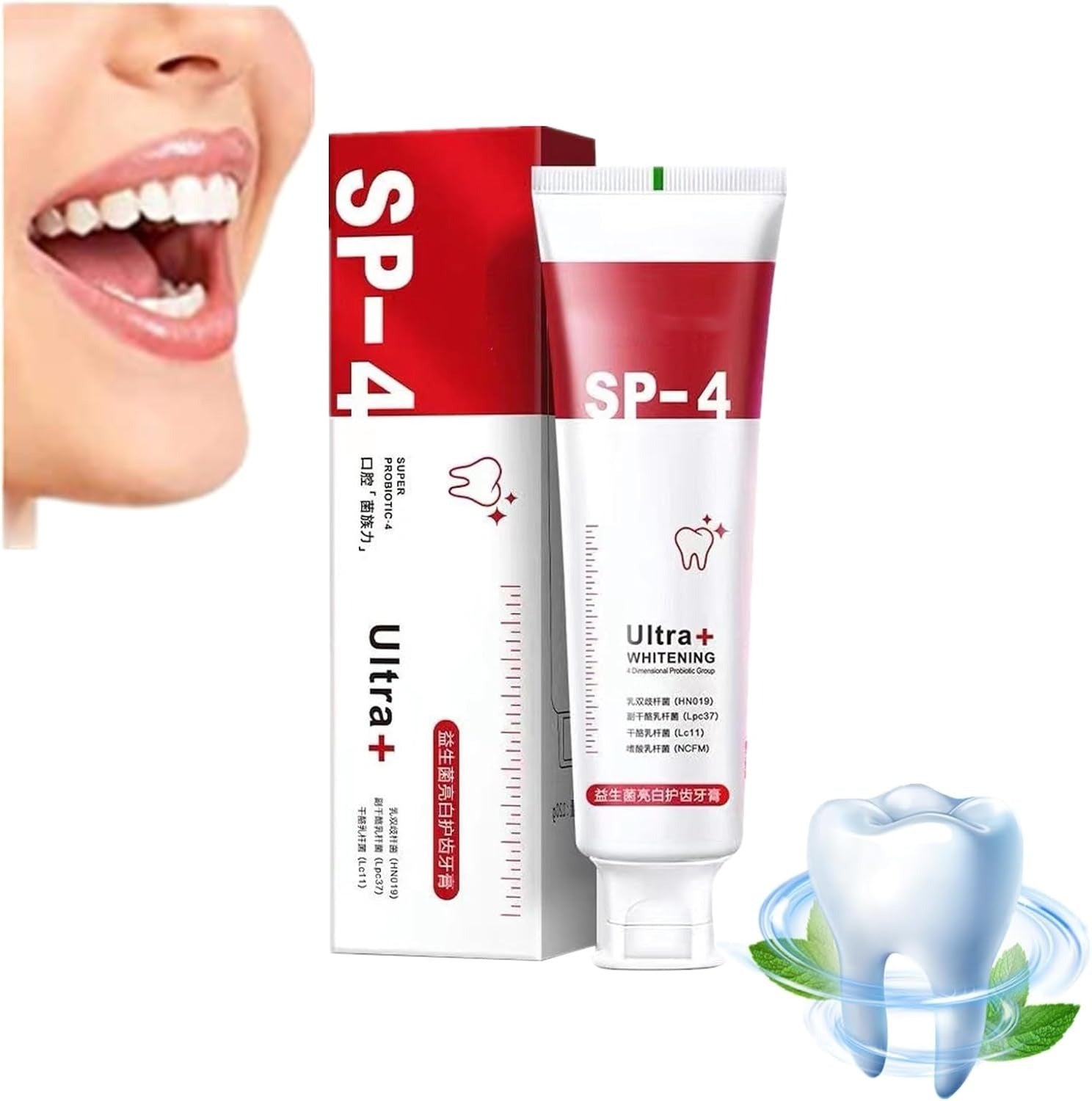Premium YAYASHI SP-4 Ultra Whitening Probiotic Toothpaste – Advanced Red Tube Super Probiotic Stain Removal Oral Care