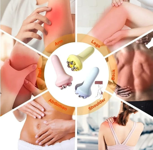 360 Roller Manual Hand Massager Handheld Massage Ball Full Body Pain Relief Neck Back Shoulder Leg And Foot (Random Color)